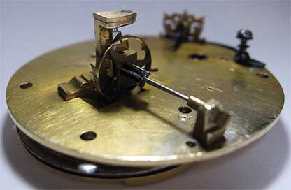 Mechanism with a verge escapement