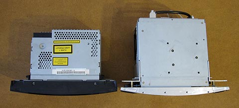 Смонтированная аппаратура и компьютер, вид сверху. Car-PC для Mercedes E Class, W 211, Audio 20.