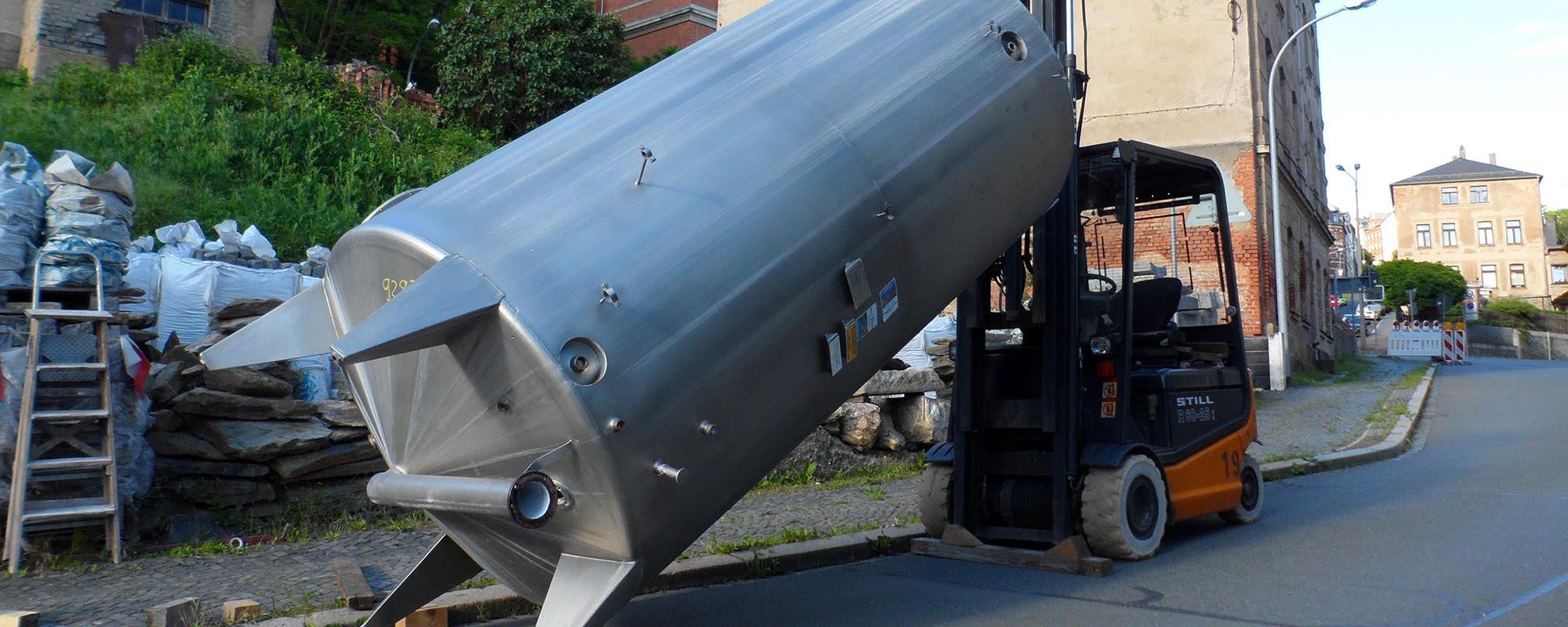 Двустенный буферный резервуар 5,5 м³ из нержавеющей стали (теплоаккумулятор).