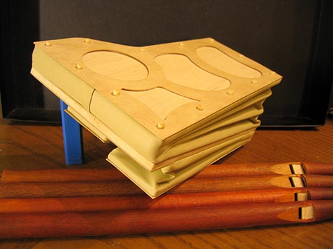 Напольные часы (grandfather clock). Авторская работа Александра Бабеля. Кожаные меха.