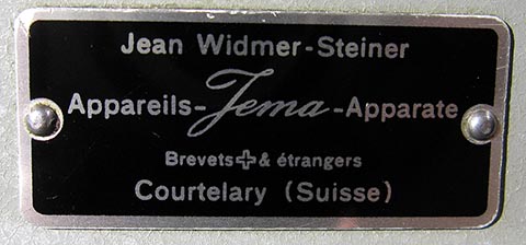 Логотип Jean Widmer-Steiner для уравновешивания винтового баланса, изготовлено в Швейцарии.